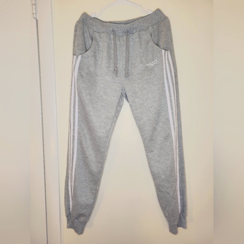 Grey 3 Stripped Sweatpants
